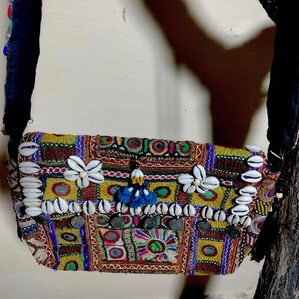 Handcrafted embroiderd tribal sling bag