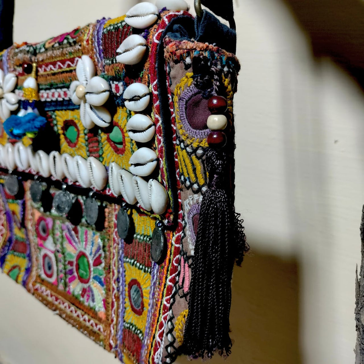 Handcrafted embroiderd tribal sling bag
