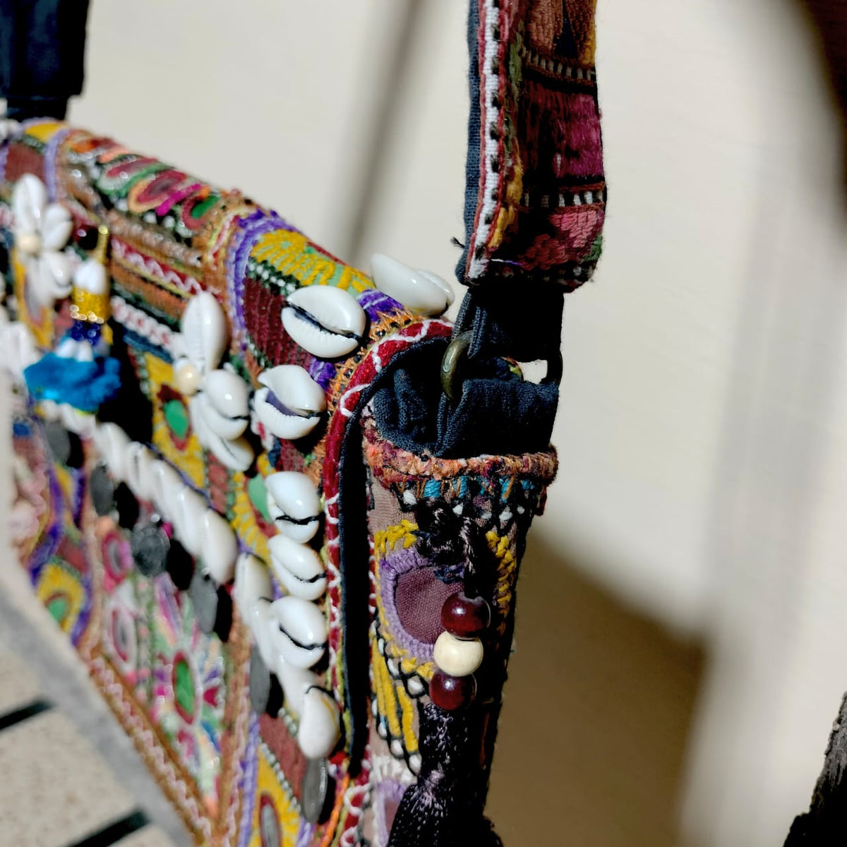 Handcrafted embroiderd tribal sling bag