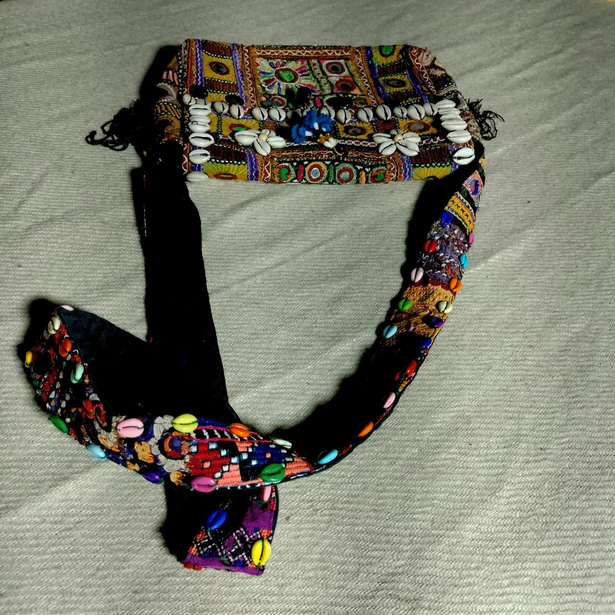 Handcrafted embroiderd tribal sling bag