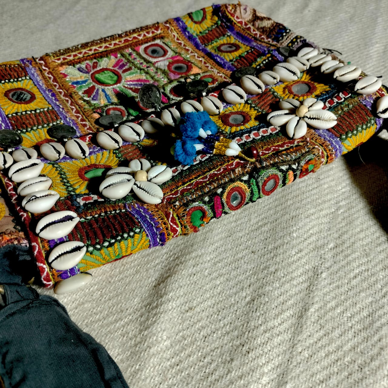 Handcrafted embroiderd tribal sling bag