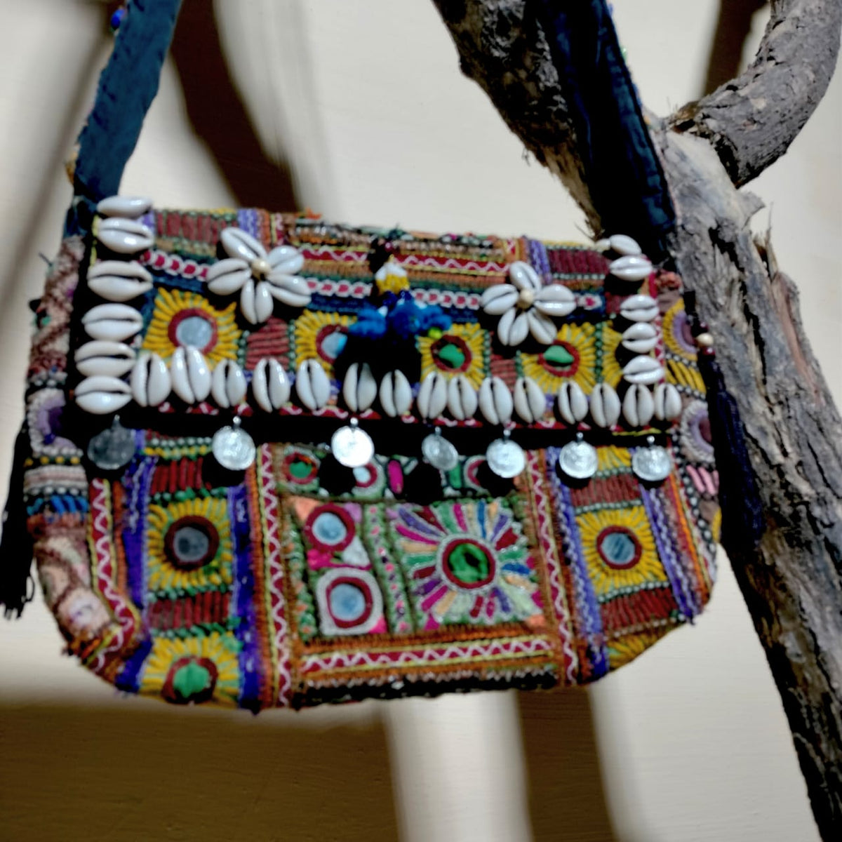 Handcrafted embroiderd tribal sling bag