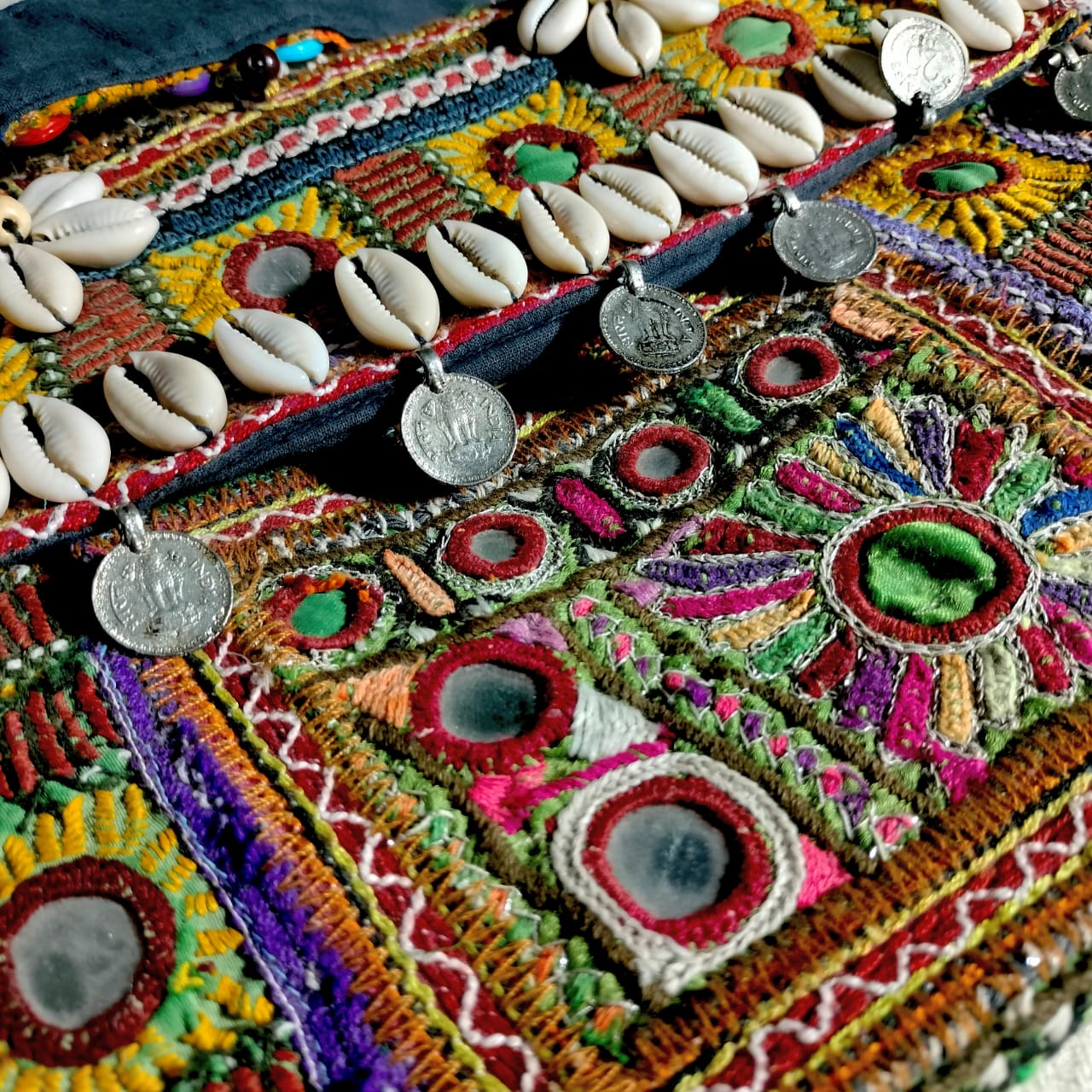 Handcrafted embroiderd tribal sling bag