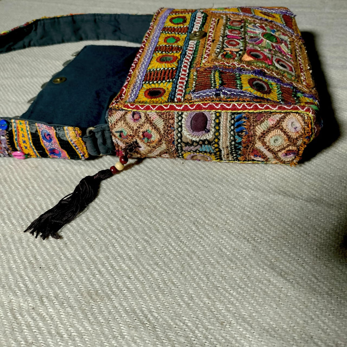 Handcrafted embroiderd tribal sling bag