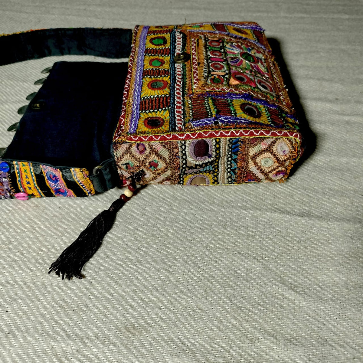 Handcrafted embroiderd tribal sling bag