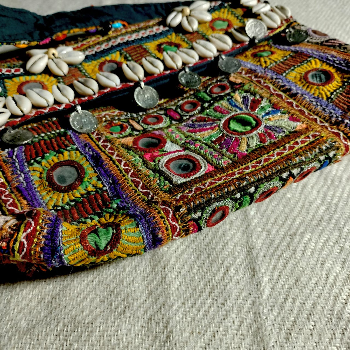 Handcrafted embroiderd tribal sling bag