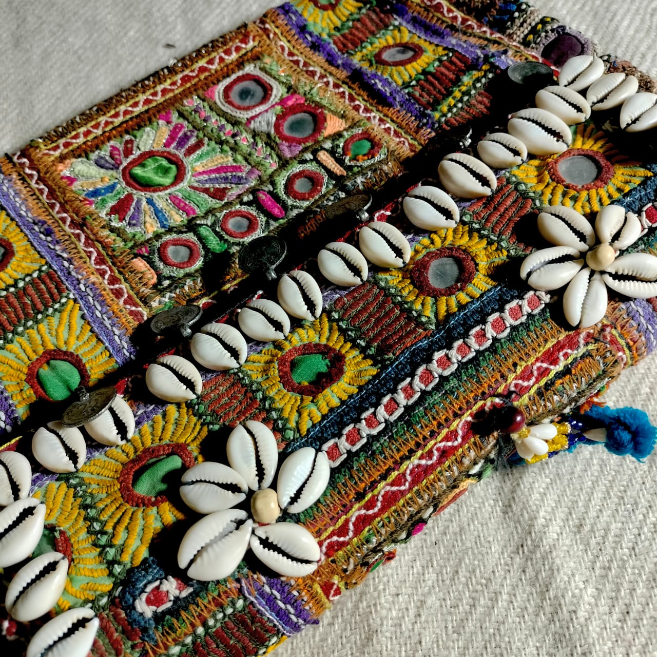 Handcrafted embroiderd tribal sling bag