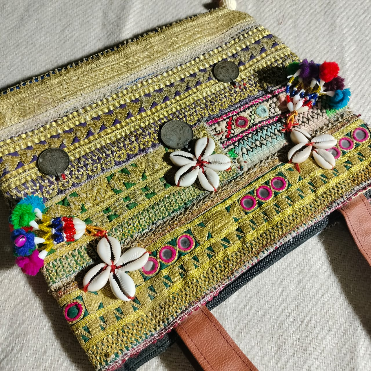 Handcrafted embroiderd tote bag