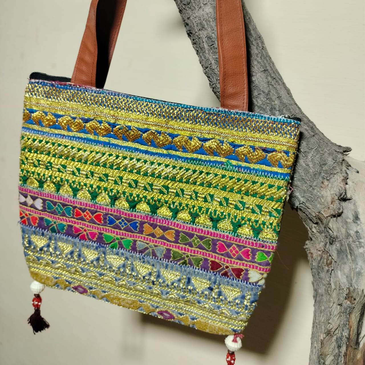Handcrafted embroiderd tote bag
