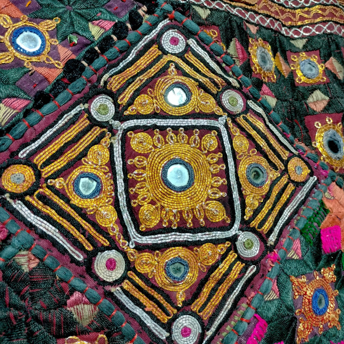Handcrafted embroiderd vintage tote bag