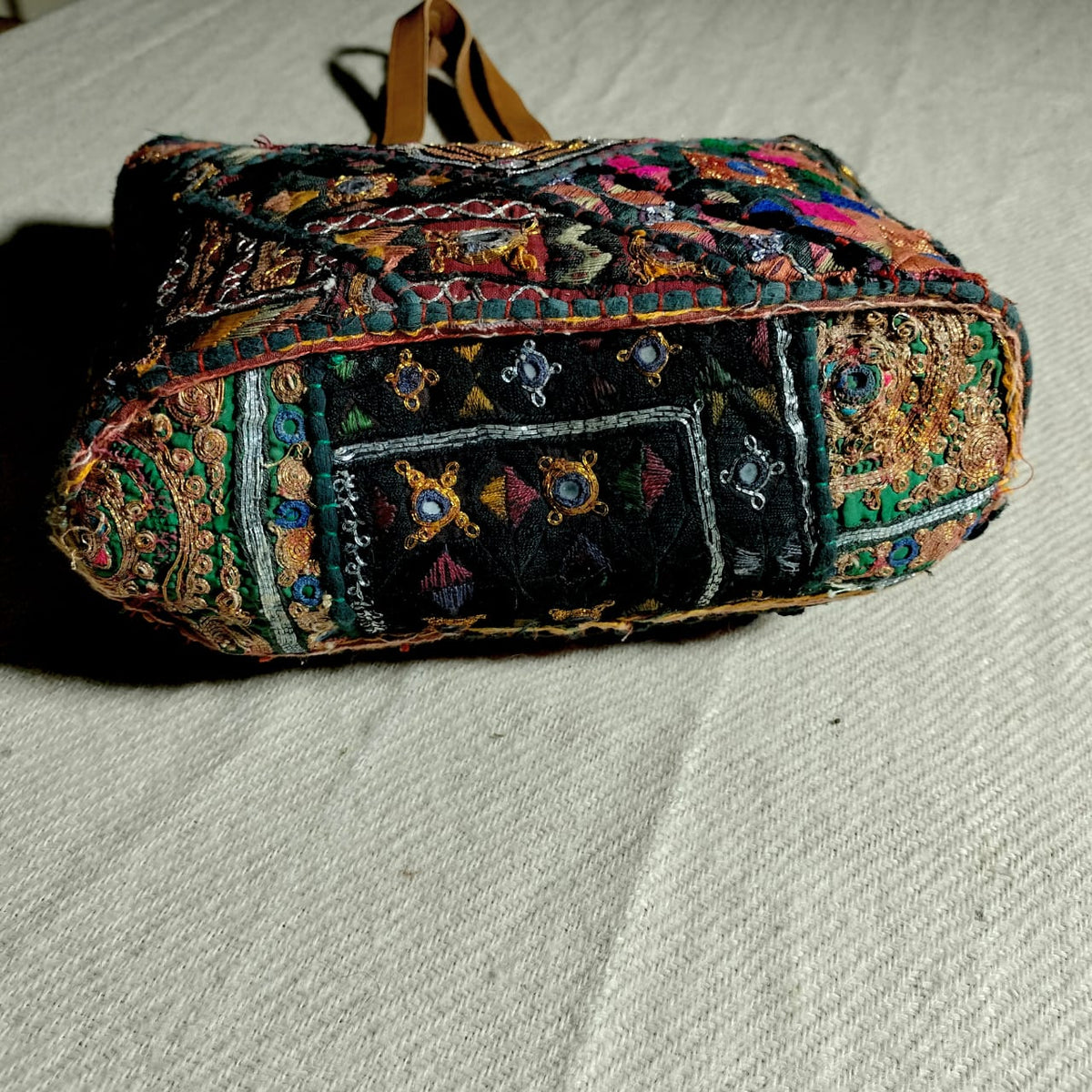 Handcrafted embroiderd vintage tote bag