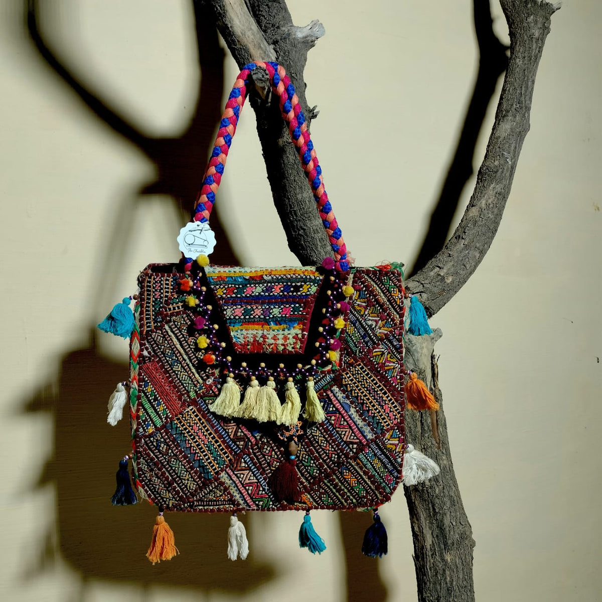 Handcrafted embroiderd Boho tote bag