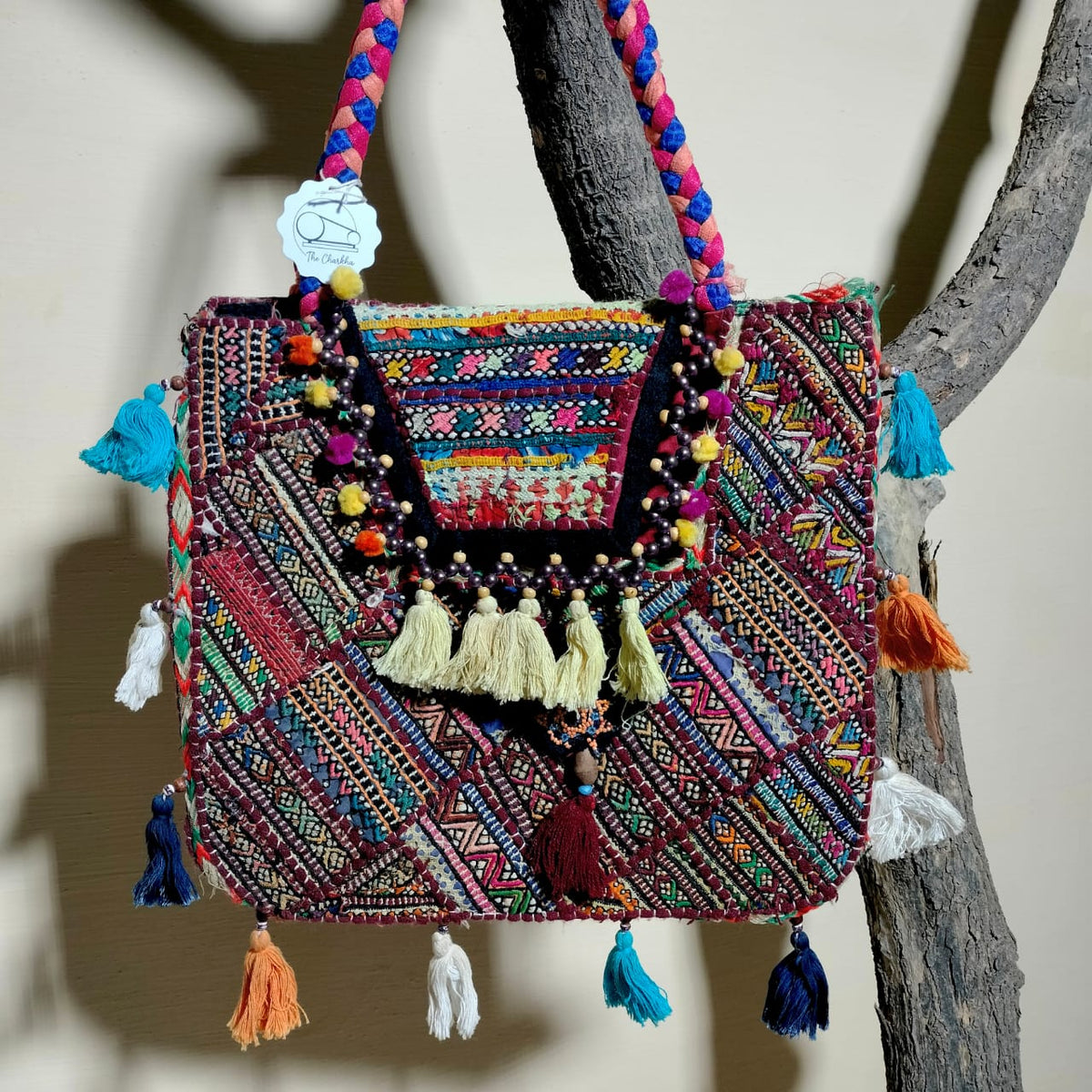 Handcrafted embroiderd Boho tote bag