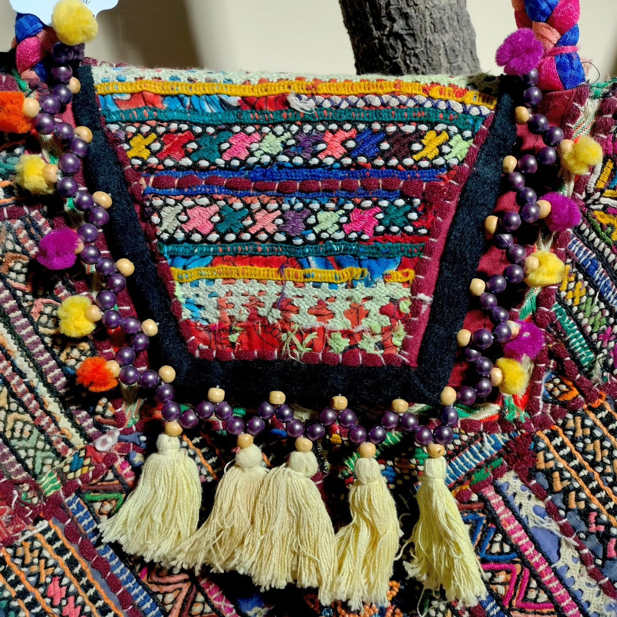 Handcrafted embroiderd Boho tote bag