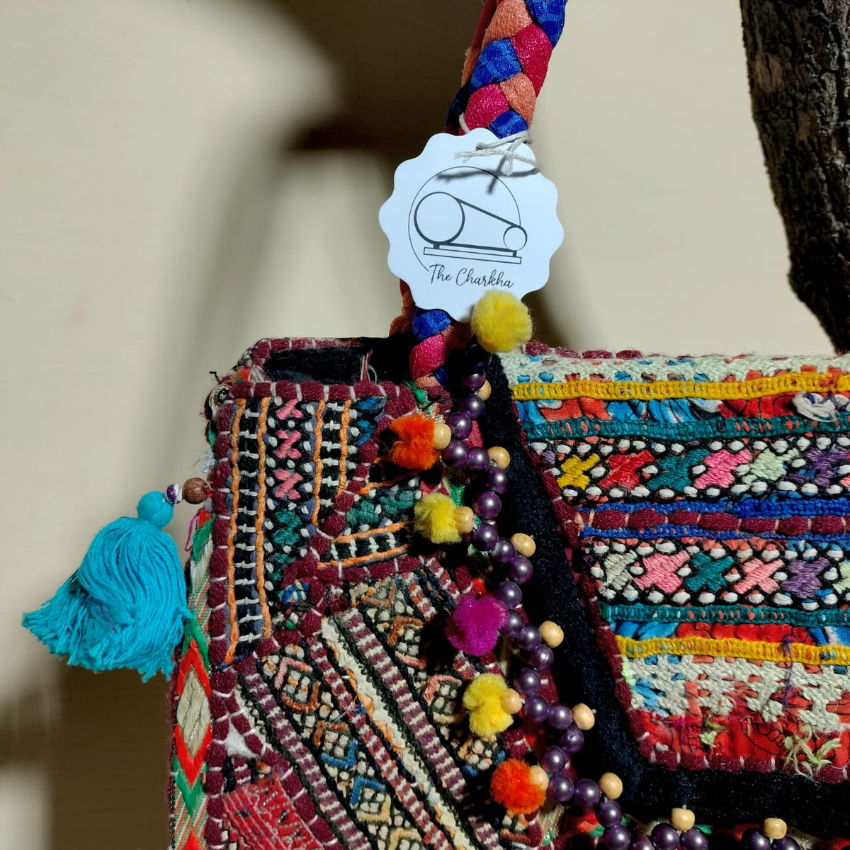 Handcrafted embroiderd Boho tote bag