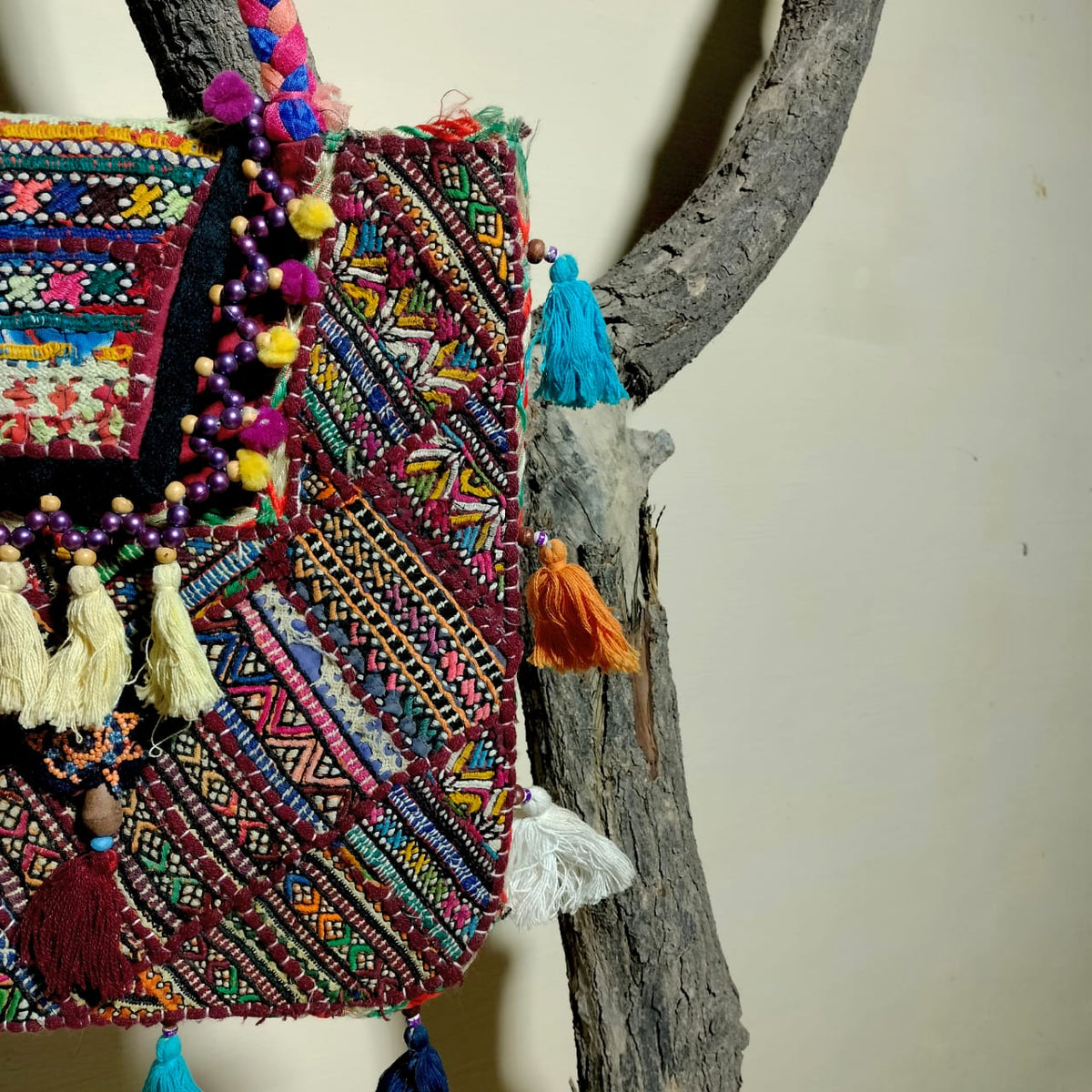 Handcrafted embroiderd Boho tote bag