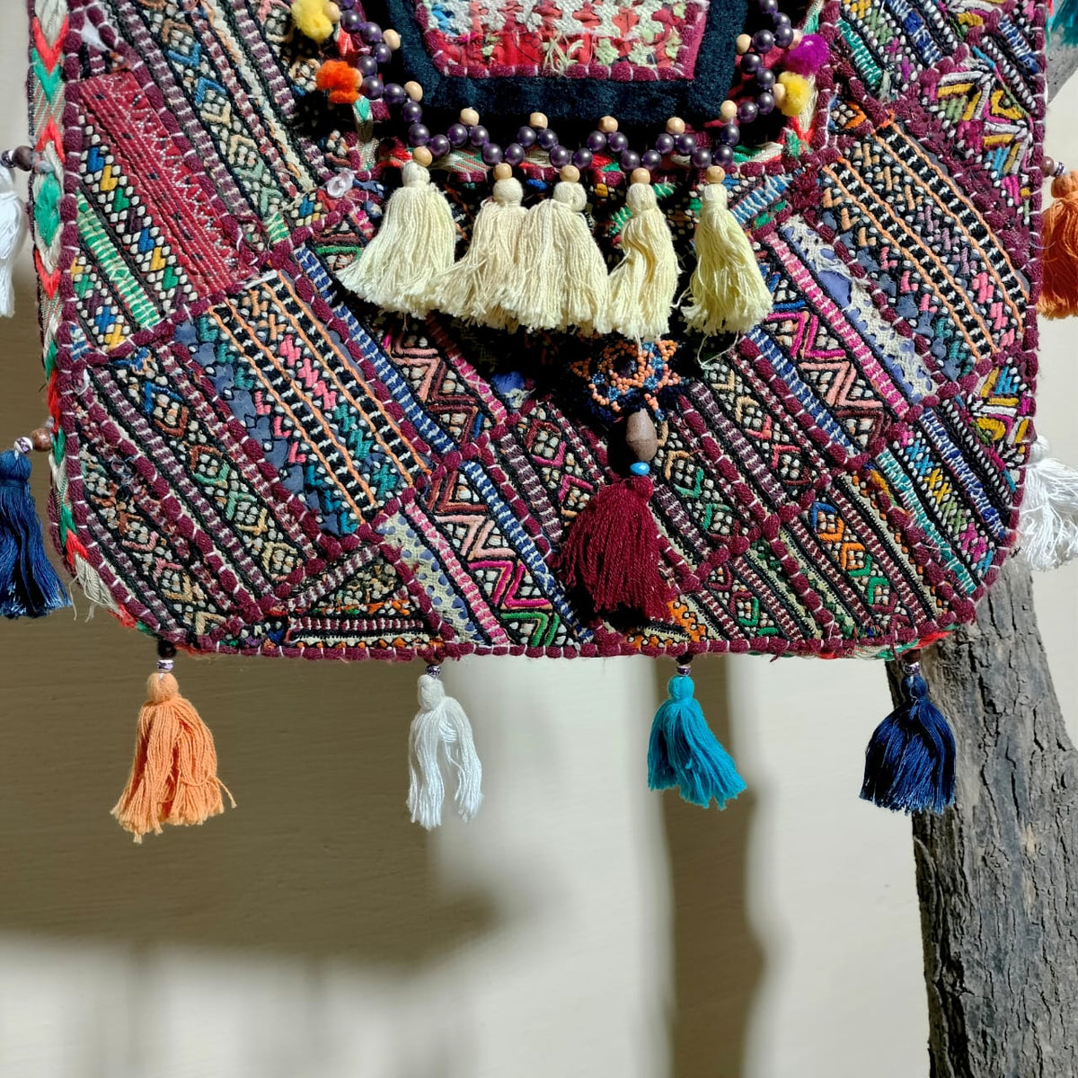 Handcrafted embroiderd Boho tote bag