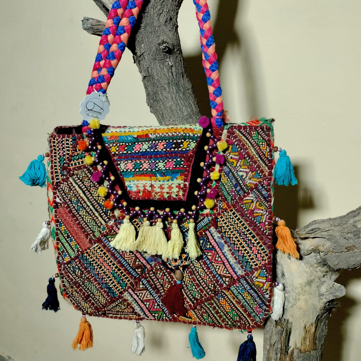 Handcrafted embroiderd Boho tote bag