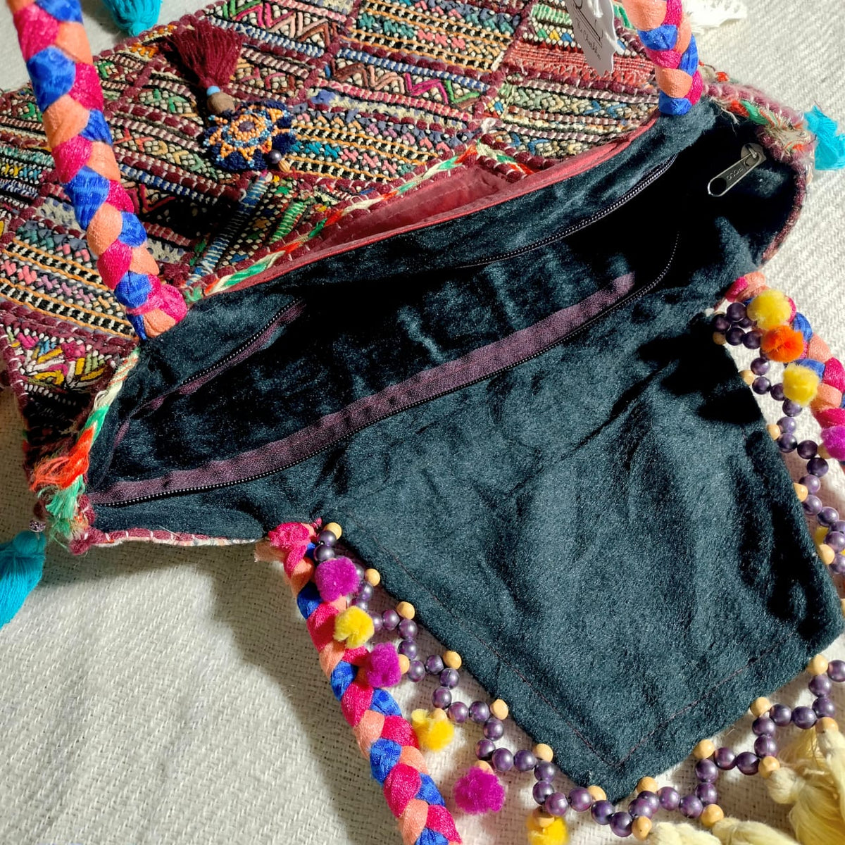 Handcrafted embroiderd Boho tote bag