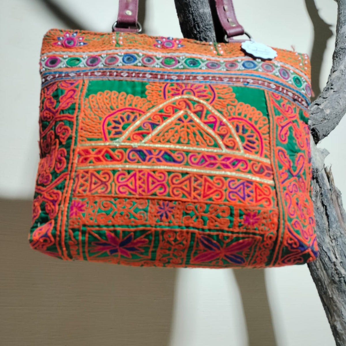 Handcrafted embroidered shoulder Bag