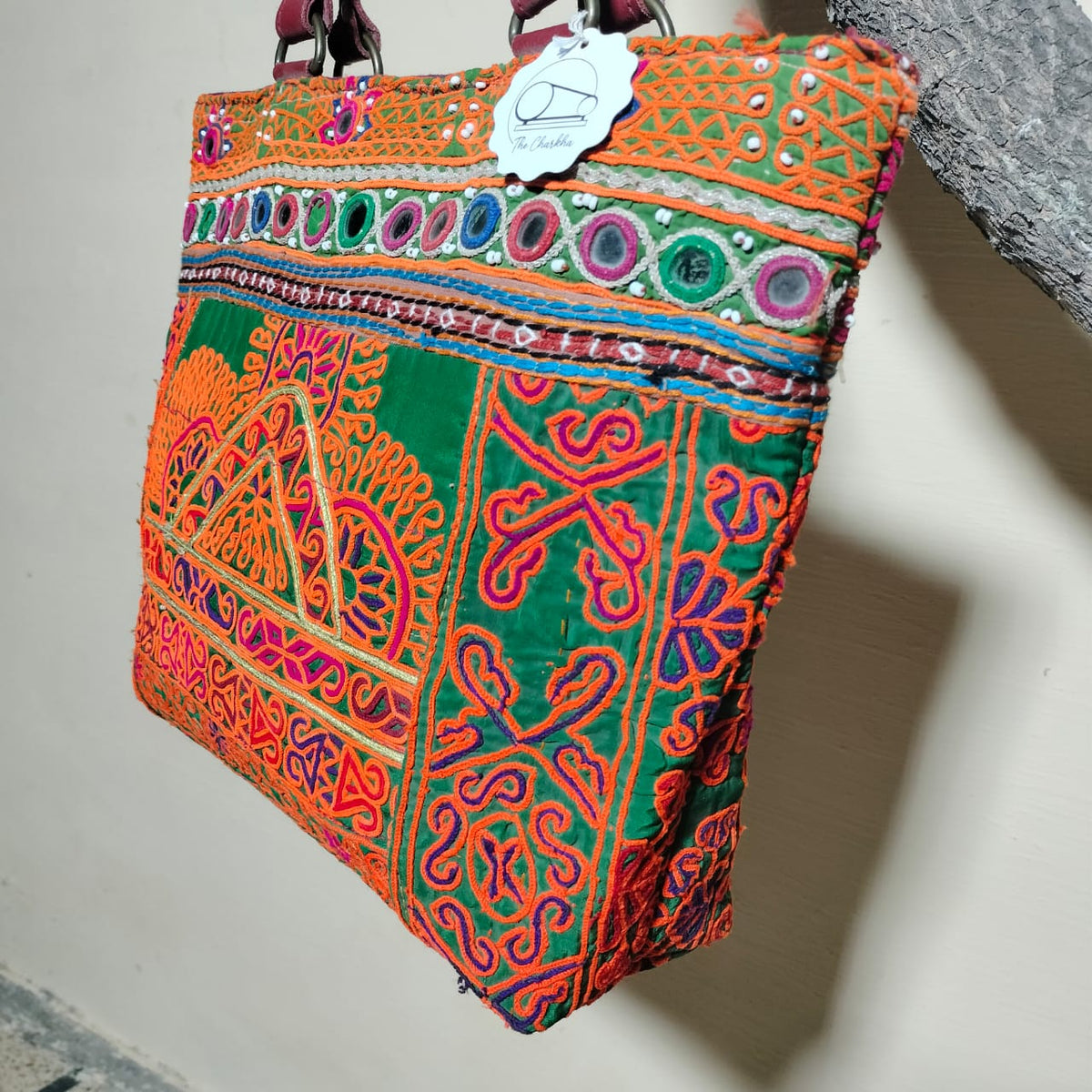 Handcrafted embroidered shoulder Bag