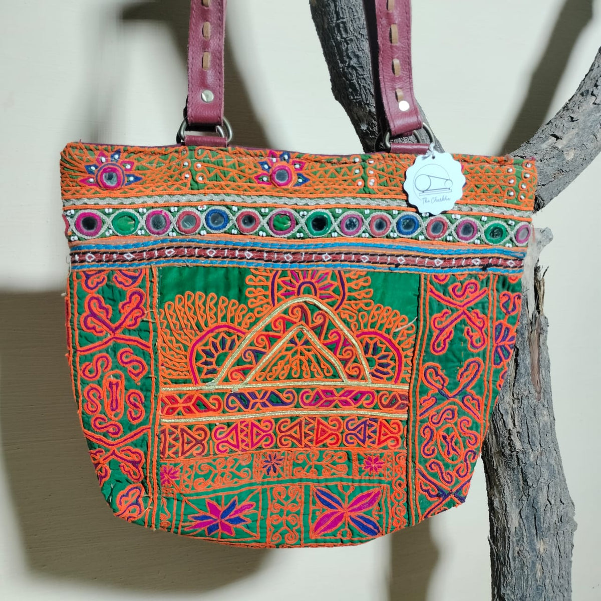 Handcrafted embroidered shoulder Bag