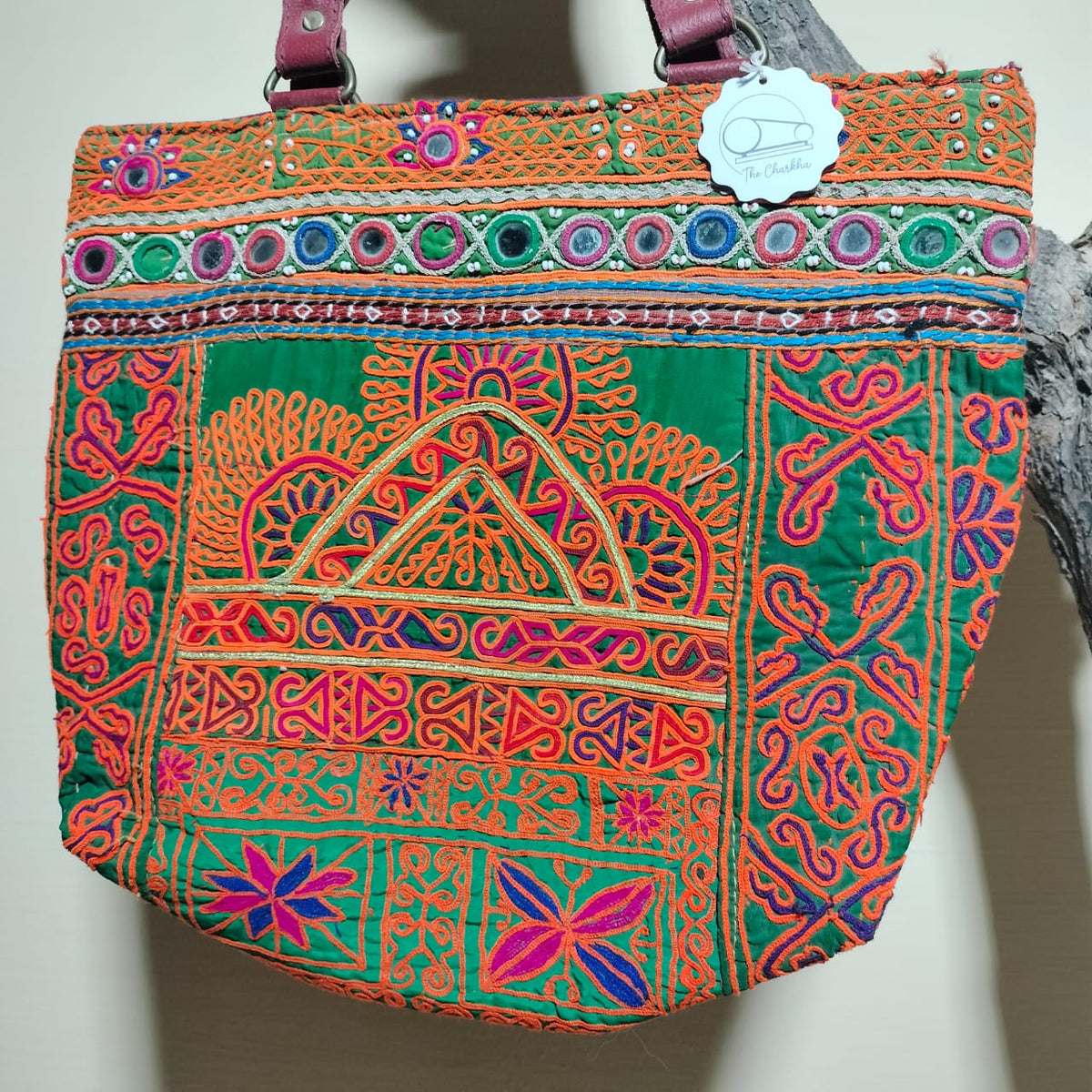 Handcrafted embroidered shoulder Bag