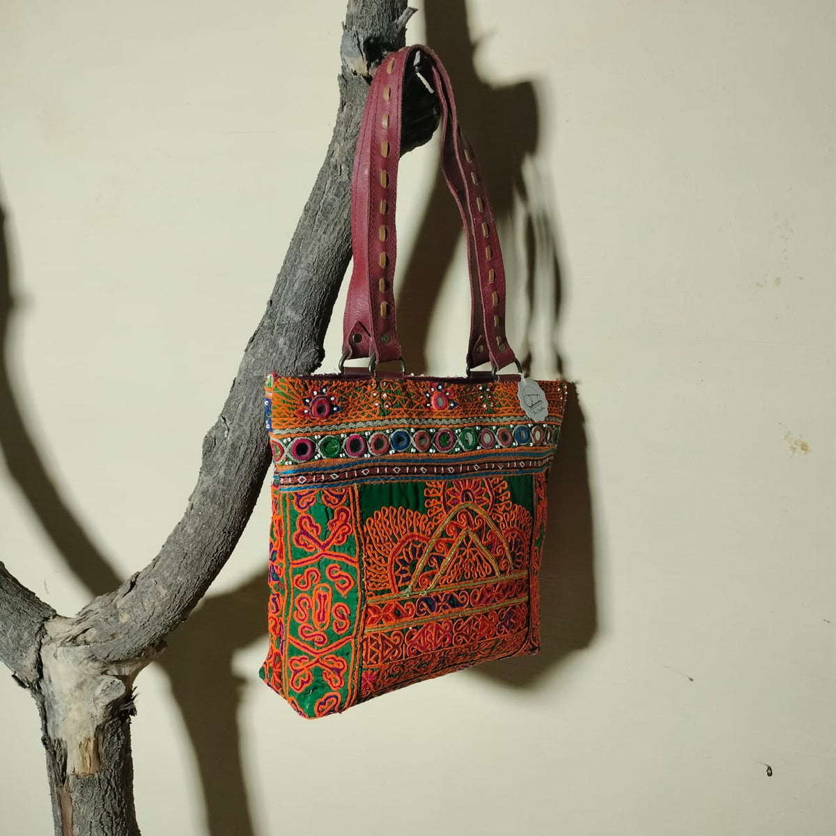Handcrafted embroidered shoulder Bag