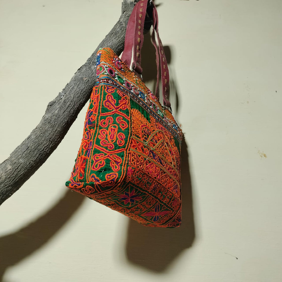 Handcrafted embroidered shoulder Bag