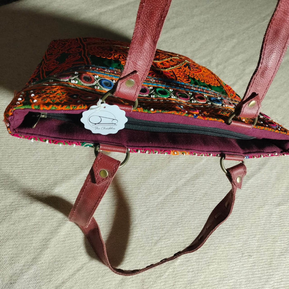Handcrafted embroidered shoulder Bag