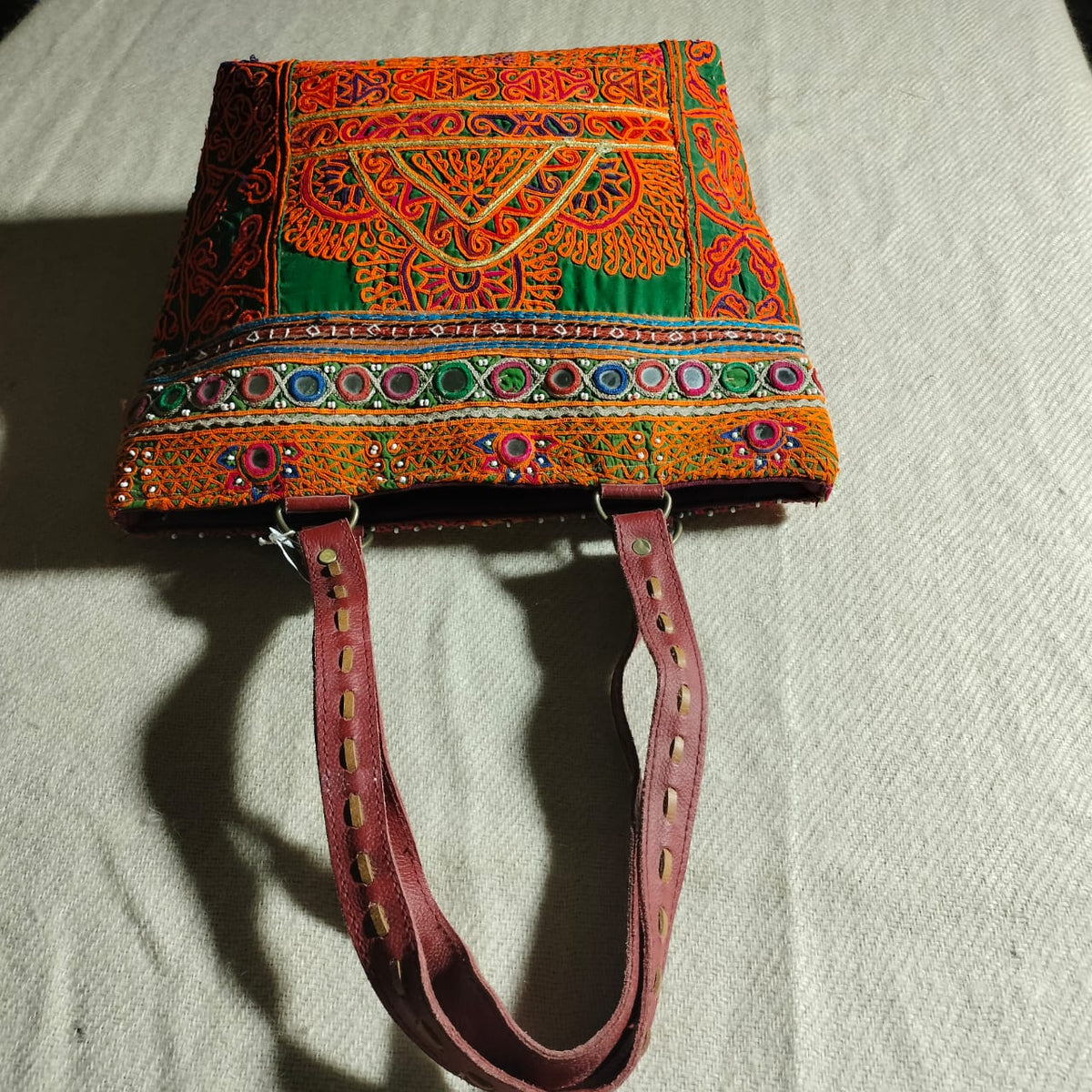 Handcrafted embroidered shoulder Bag