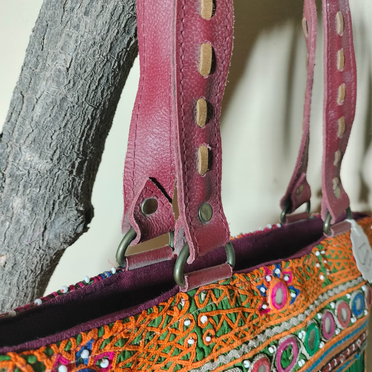 Handcrafted embroidered shoulder Bag