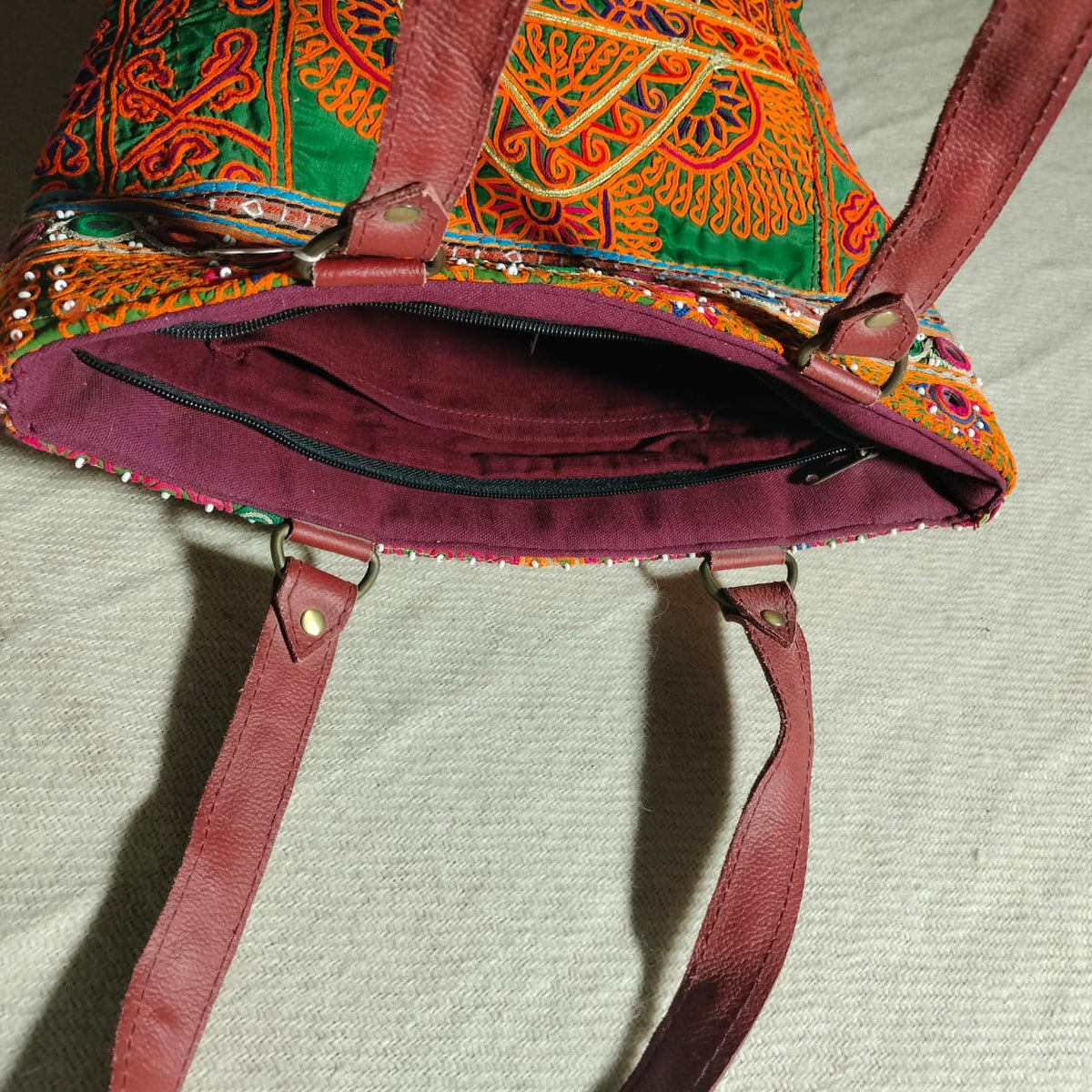 Handcrafted embroidered shoulder Bag