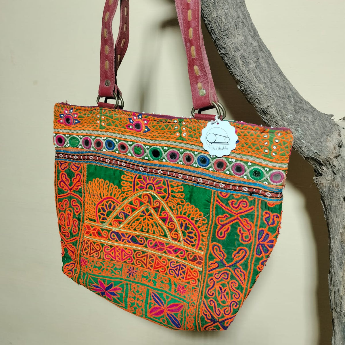 Handcrafted embroidered shoulder Bag