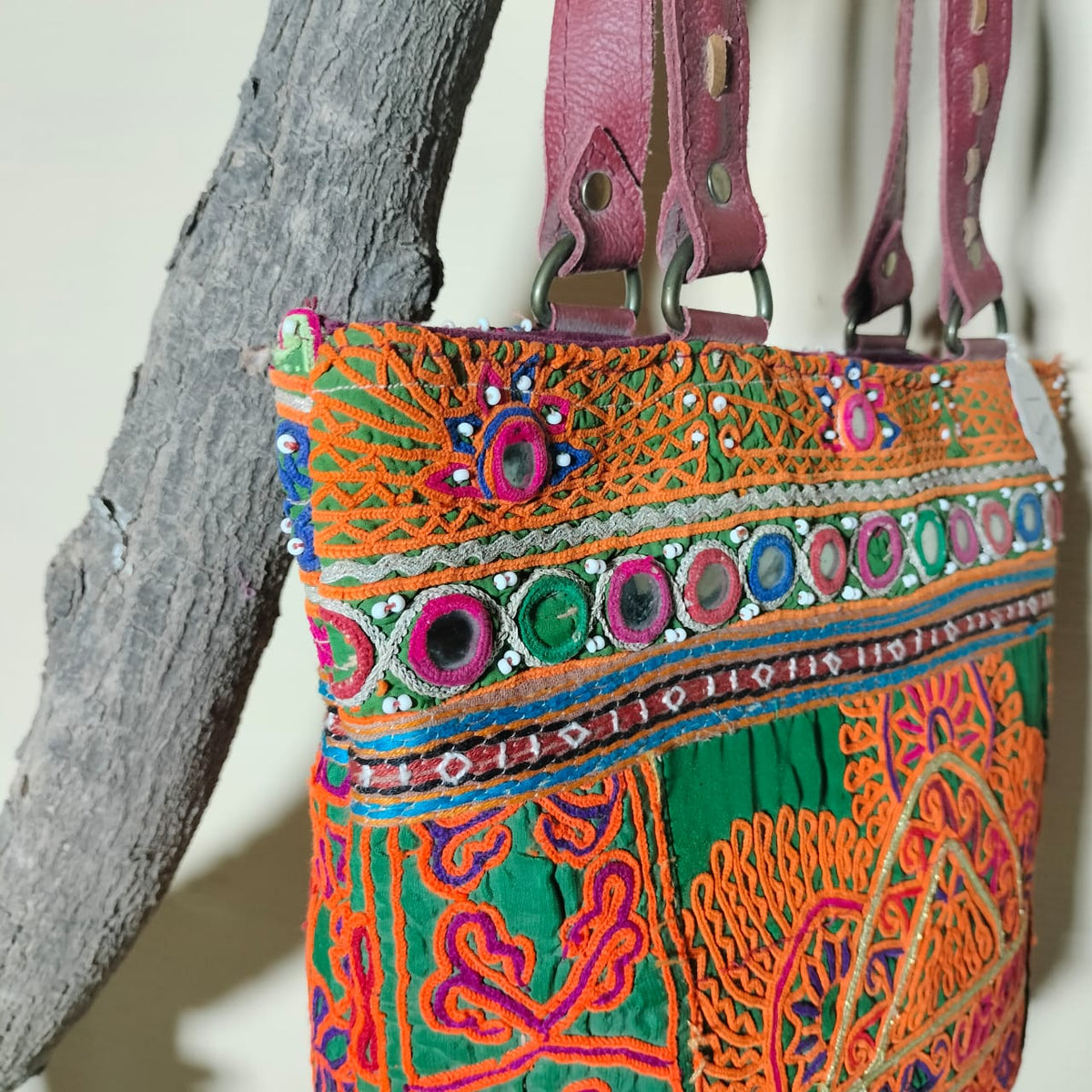 Handcrafted embroidered shoulder Bag