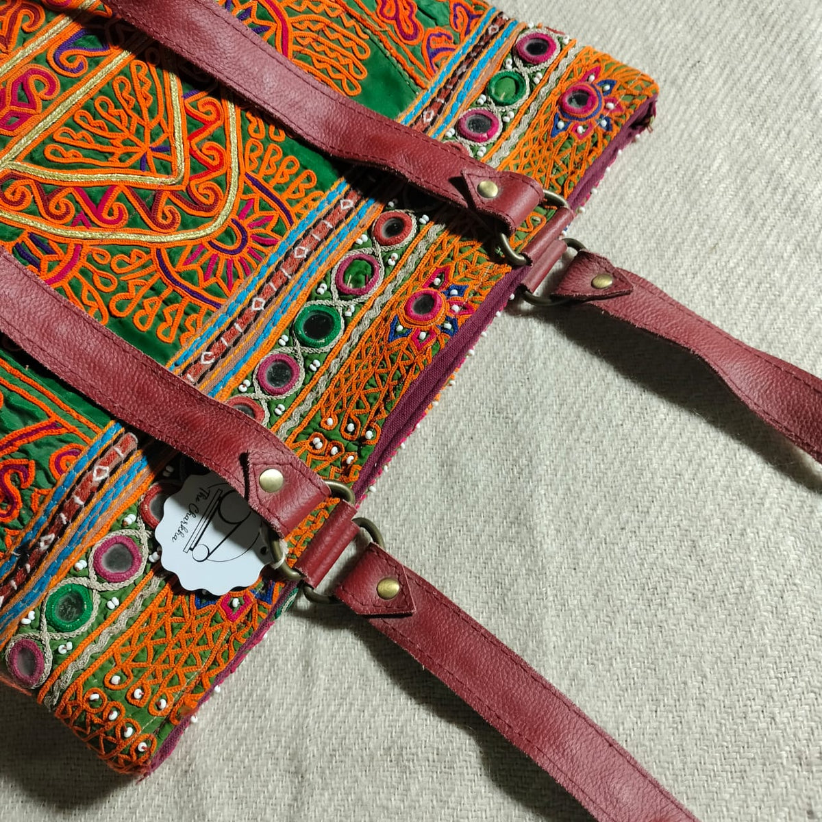 Handcrafted embroidered shoulder Bag