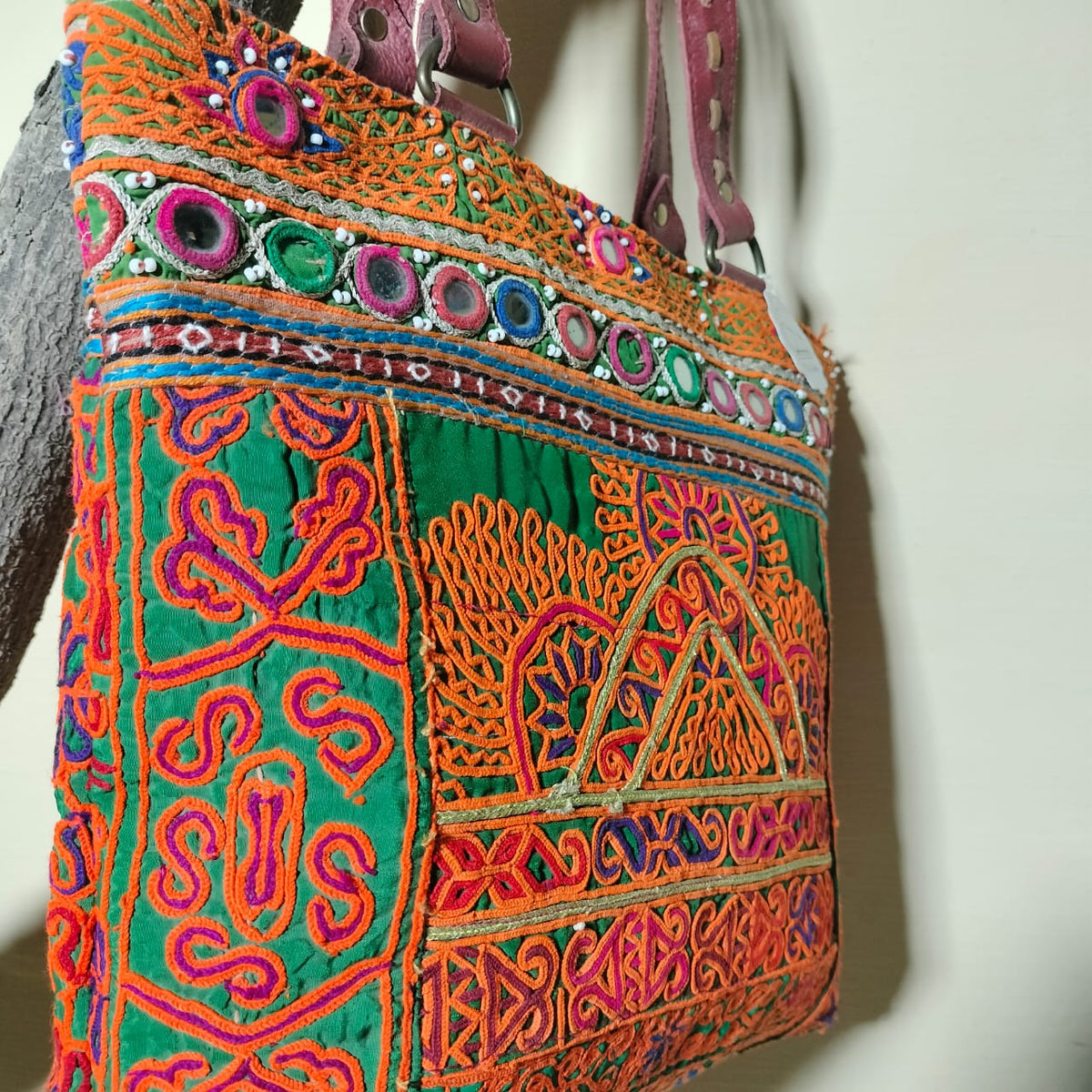 Handcrafted embroidered shoulder Bag