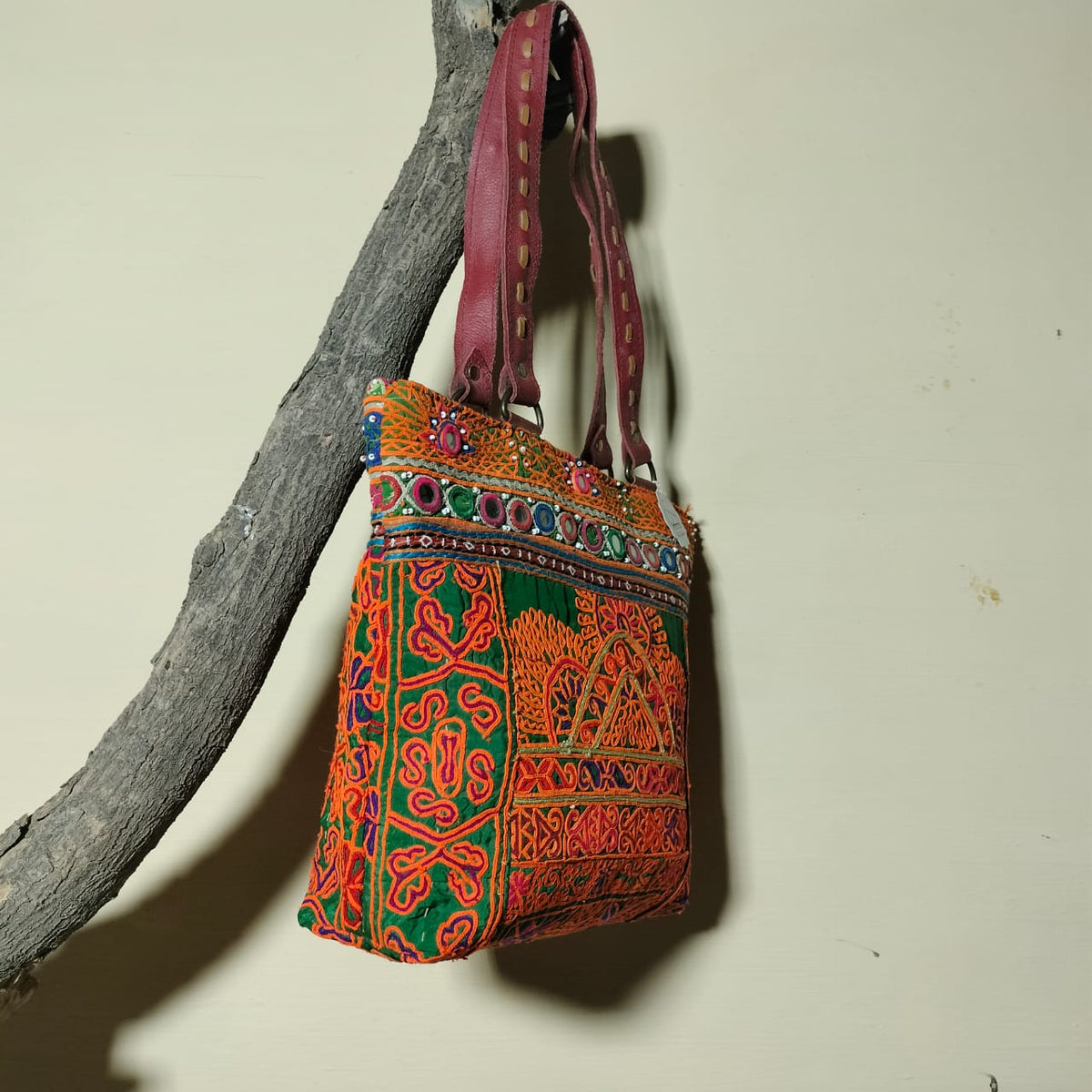 Handcrafted embroidered shoulder Bag