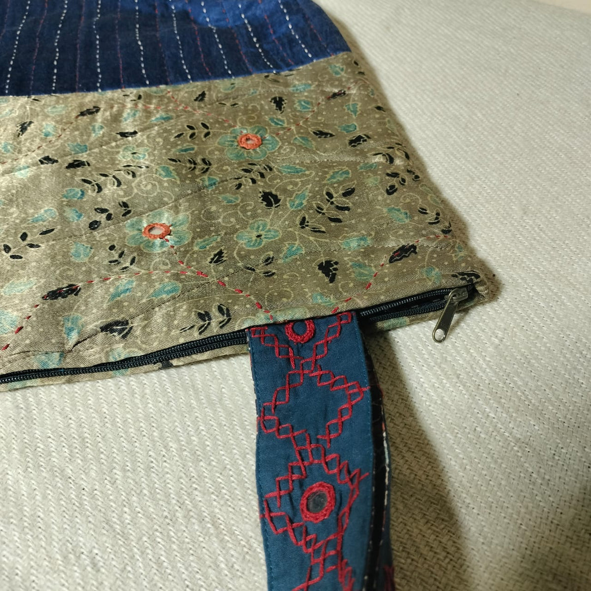 Unique hand crafted khantha work Shoulder bags