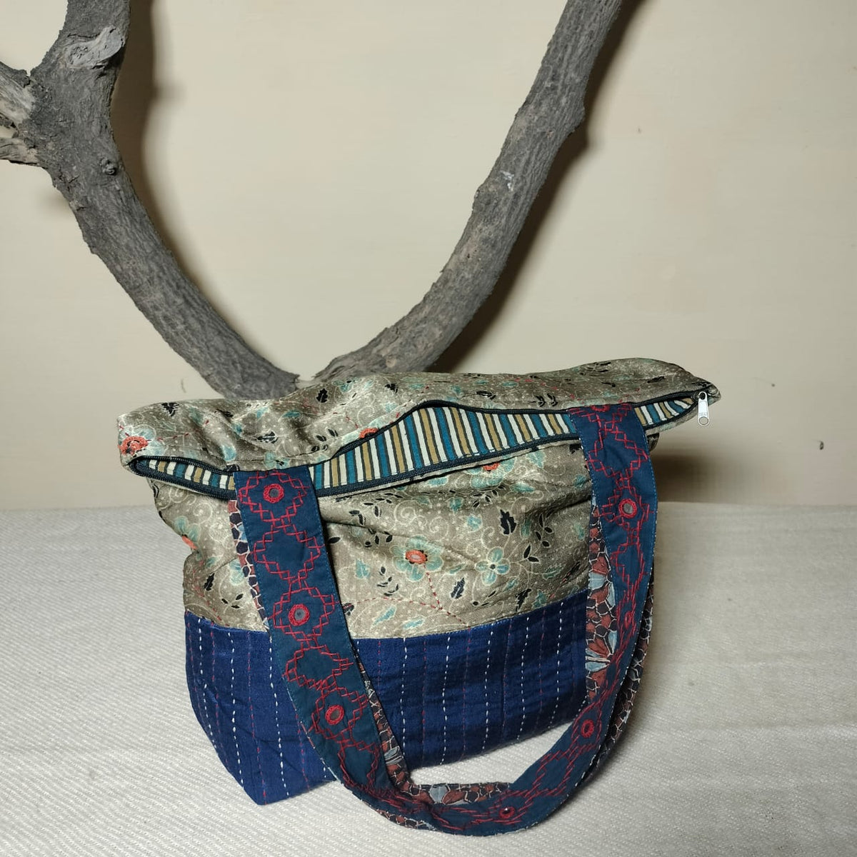 Unique hand crafted khantha work Shoulder bags