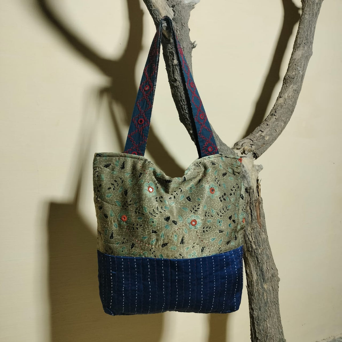 Unique hand crafted khantha work Shoulder bags