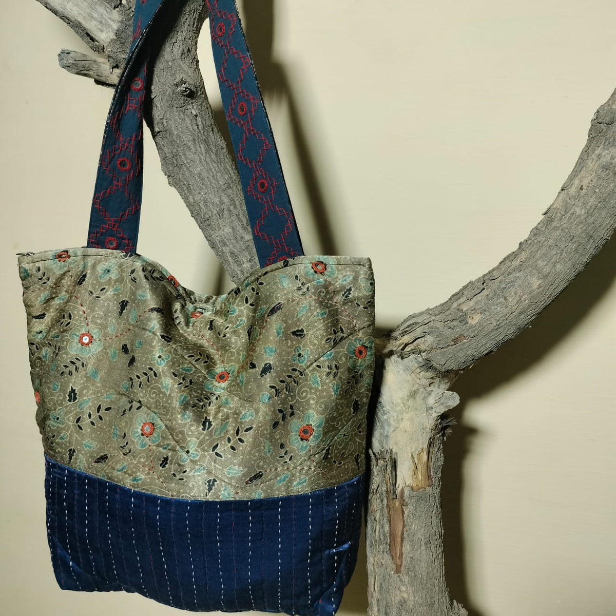 Unique hand crafted khantha work Shoulder bags