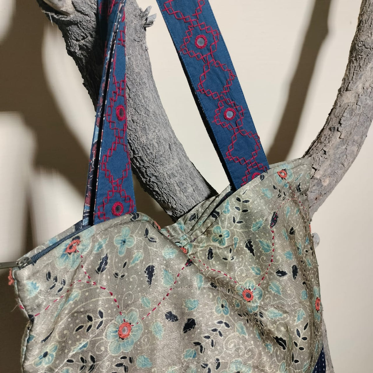 Unique hand crafted khantha work Shoulder bags