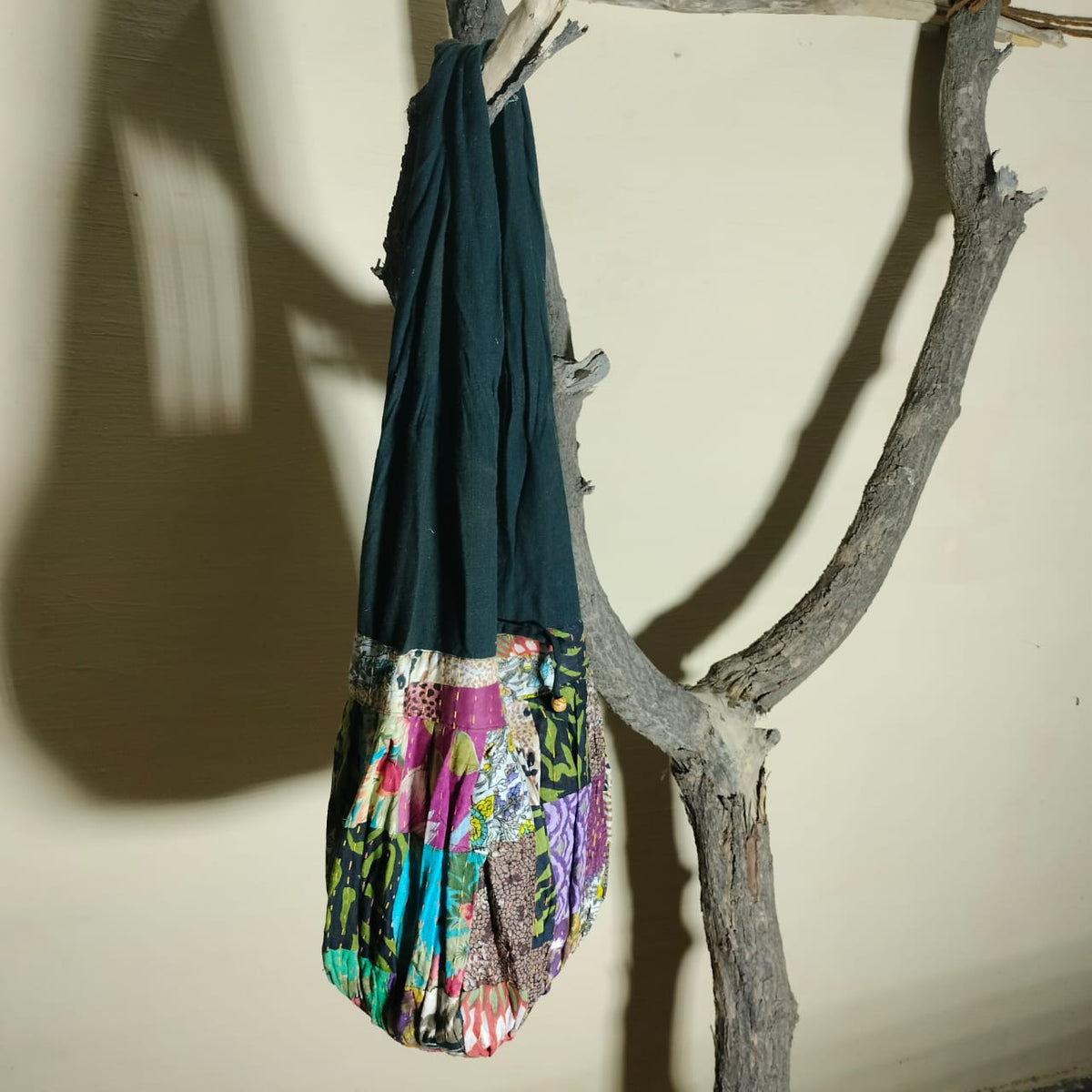 Handcrafted khantha patchwork Jhola bag