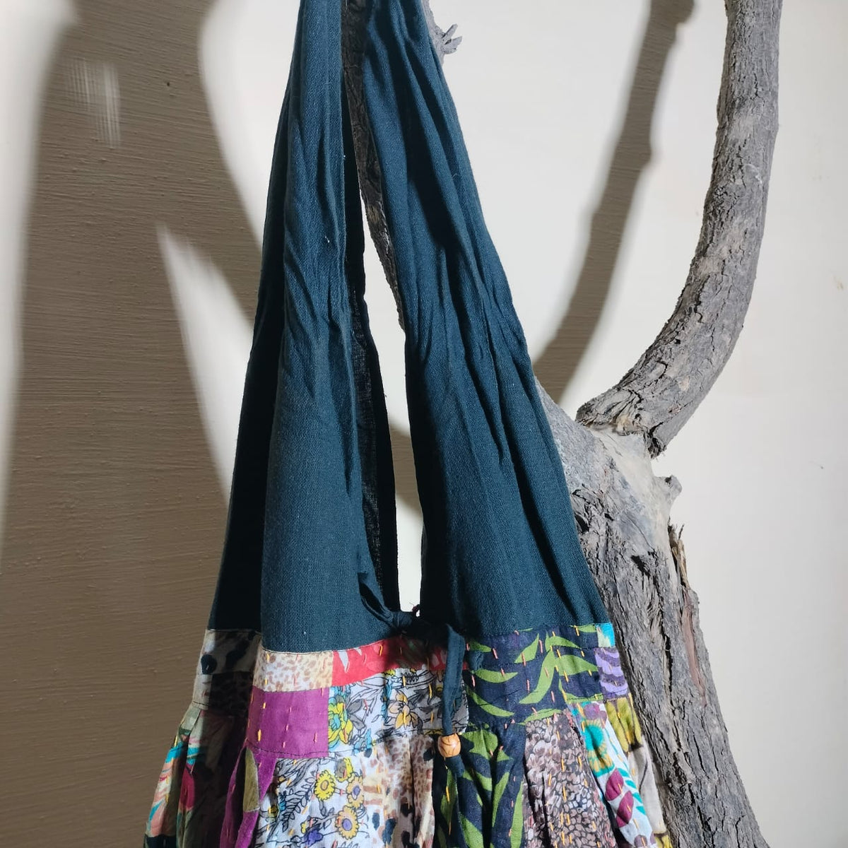 Handcrafted khantha patchwork Jhola bag