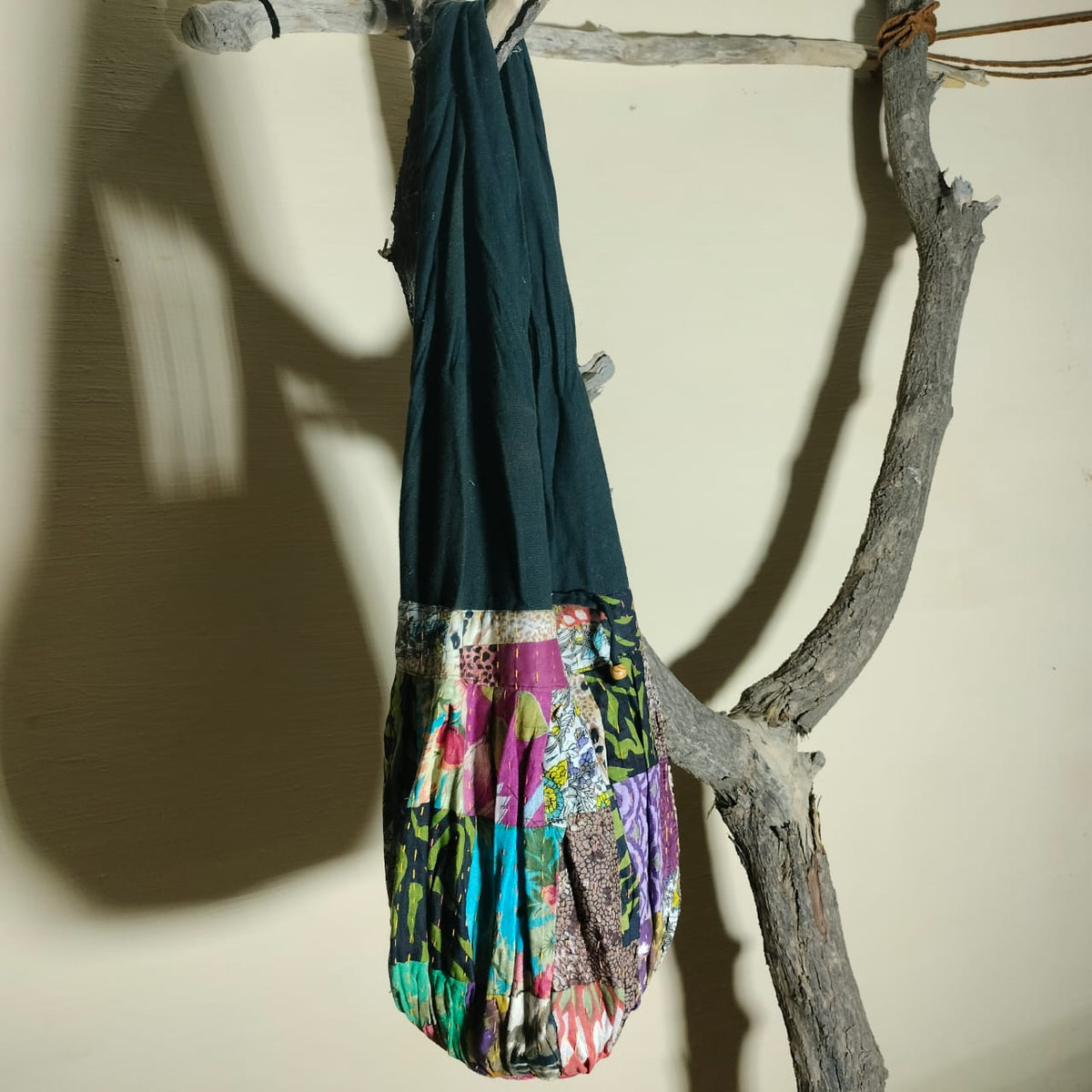 Handcrafted khantha patchwork Jhola bag
