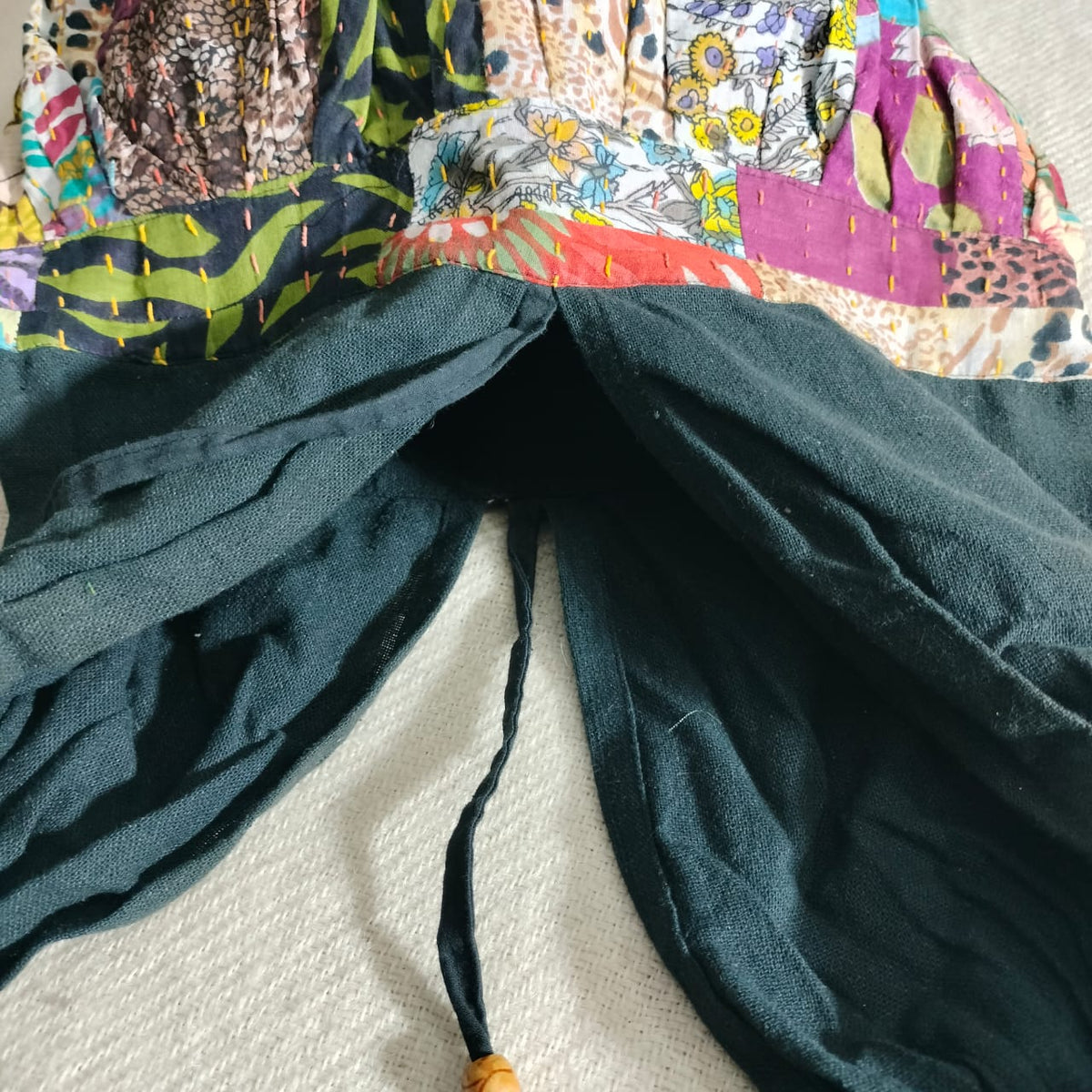 Handcrafted khantha patchwork Jhola bag
