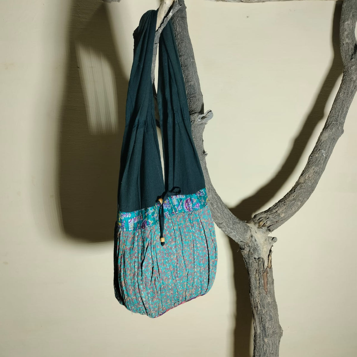 Handcrafted khantha patchwork Jhola bag