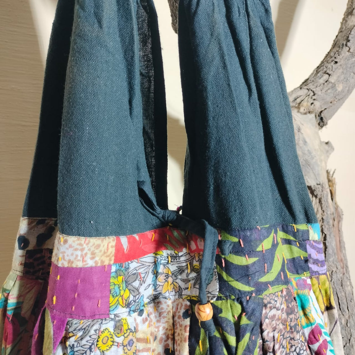 Handcrafted khantha patchwork Jhola bag
