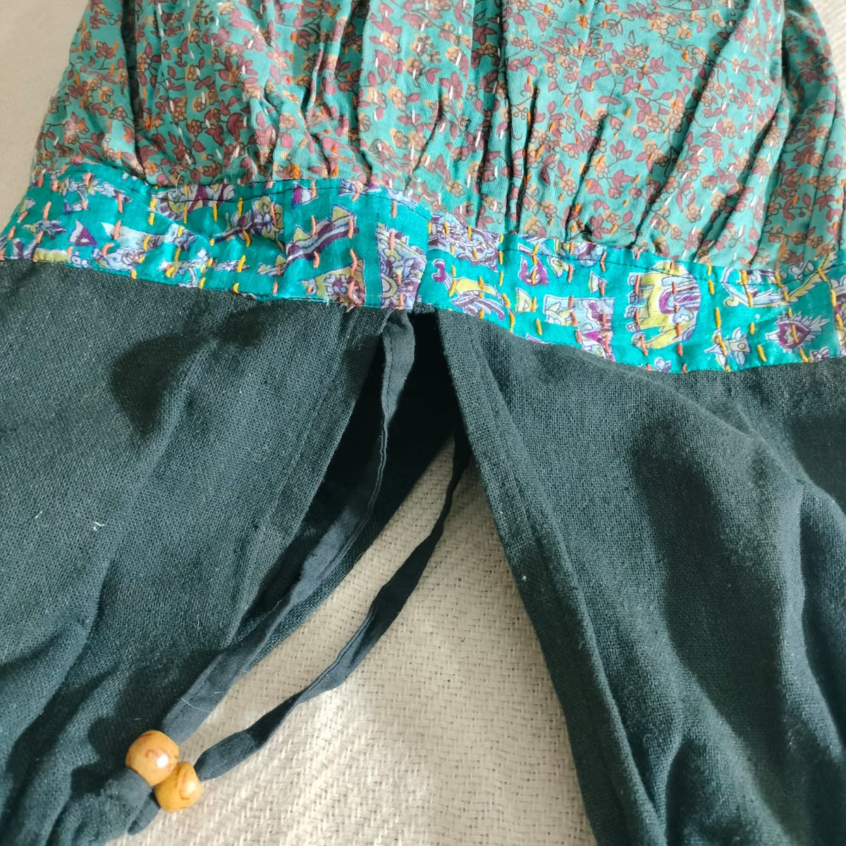 Handcrafted khantha patchwork Jhola bag